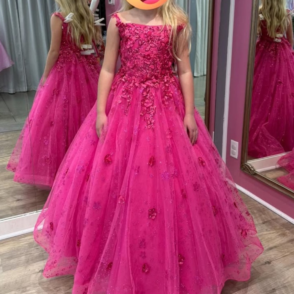 Tiffany Designs Fuchsia Floral Kids Gown